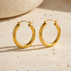 Marisol Graduated Wide Hoop Earrings - Luzy Jewels