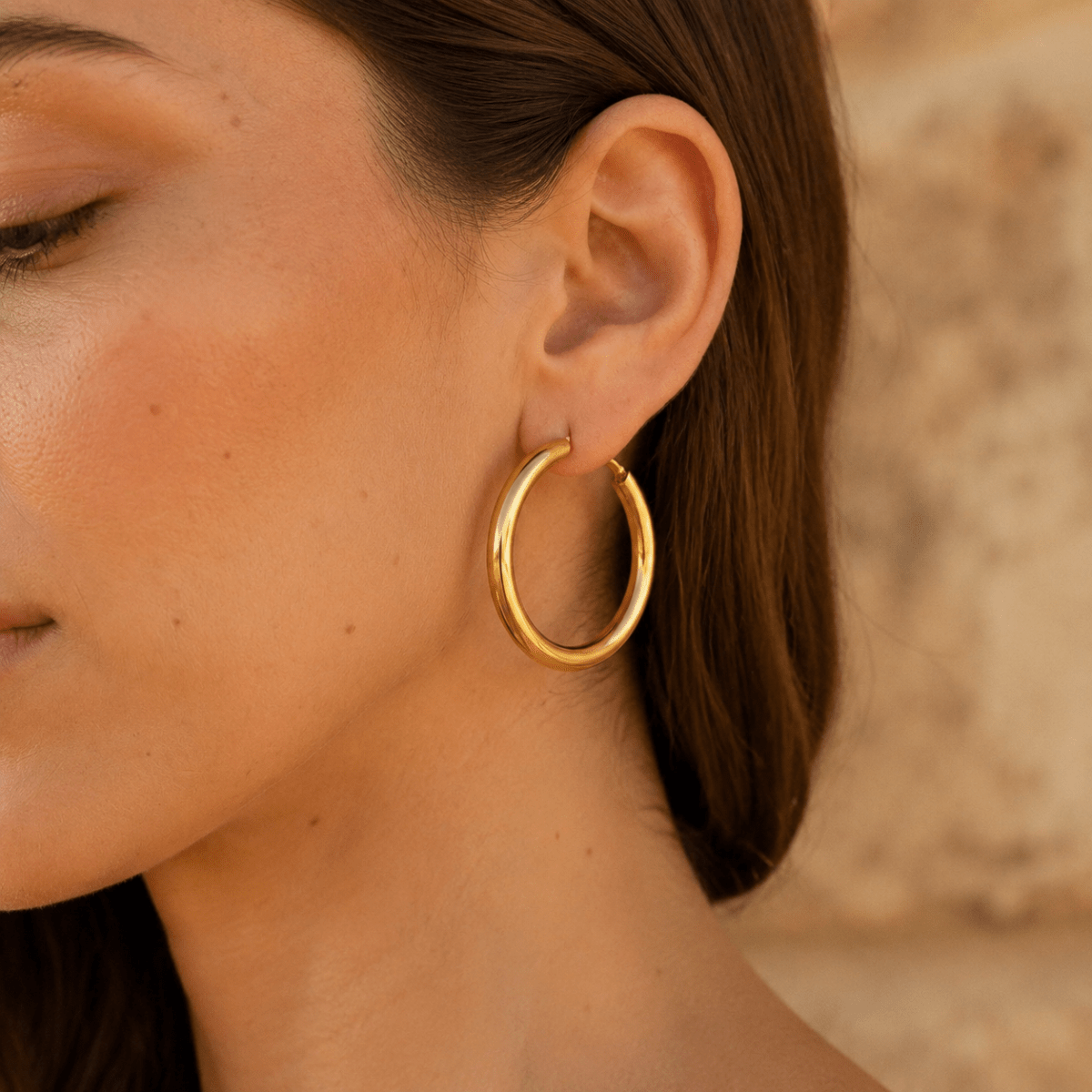 Marisol Graduated Wide Hoop Earrings - Luzy Jewels