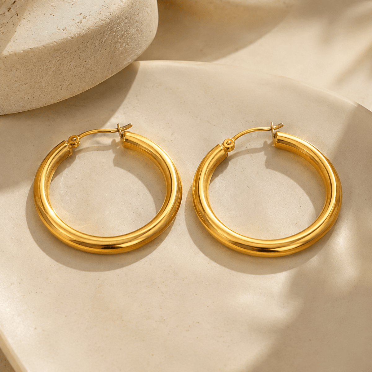 Marisol Graduated Wide Hoop Earrings - Luzy Jewels