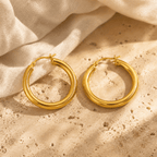 Marisol Graduated Wide Hoop Earrings - Luzy Jewels