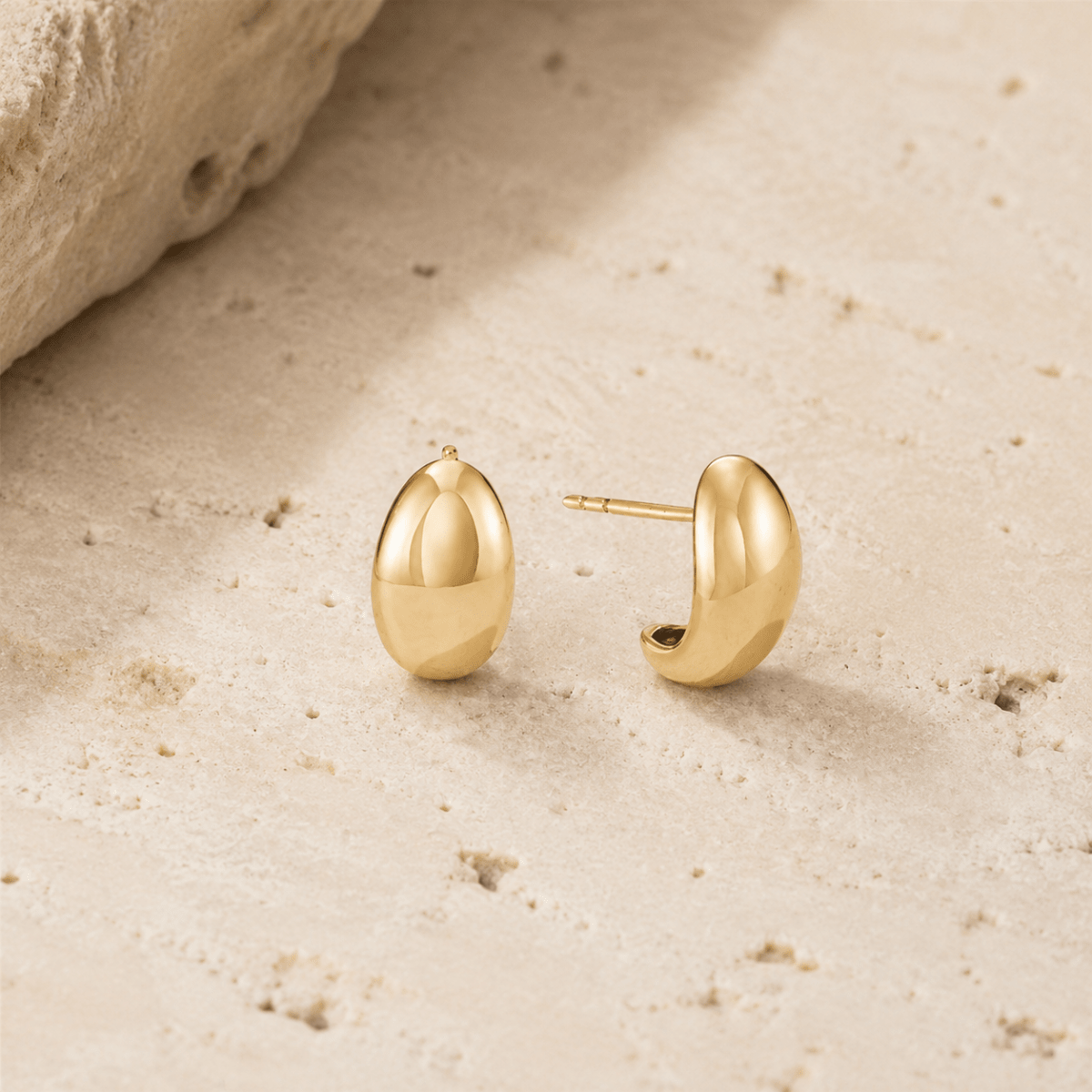 Mina Sculpted Bean Stud Earrings - Luzy Jewels
