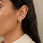 Mina Sculpted Bean Stud Earrings - Luzy Jewels