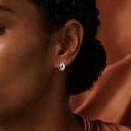Mina Sculpted Bean Stud Earrings - Luzy Jewels
