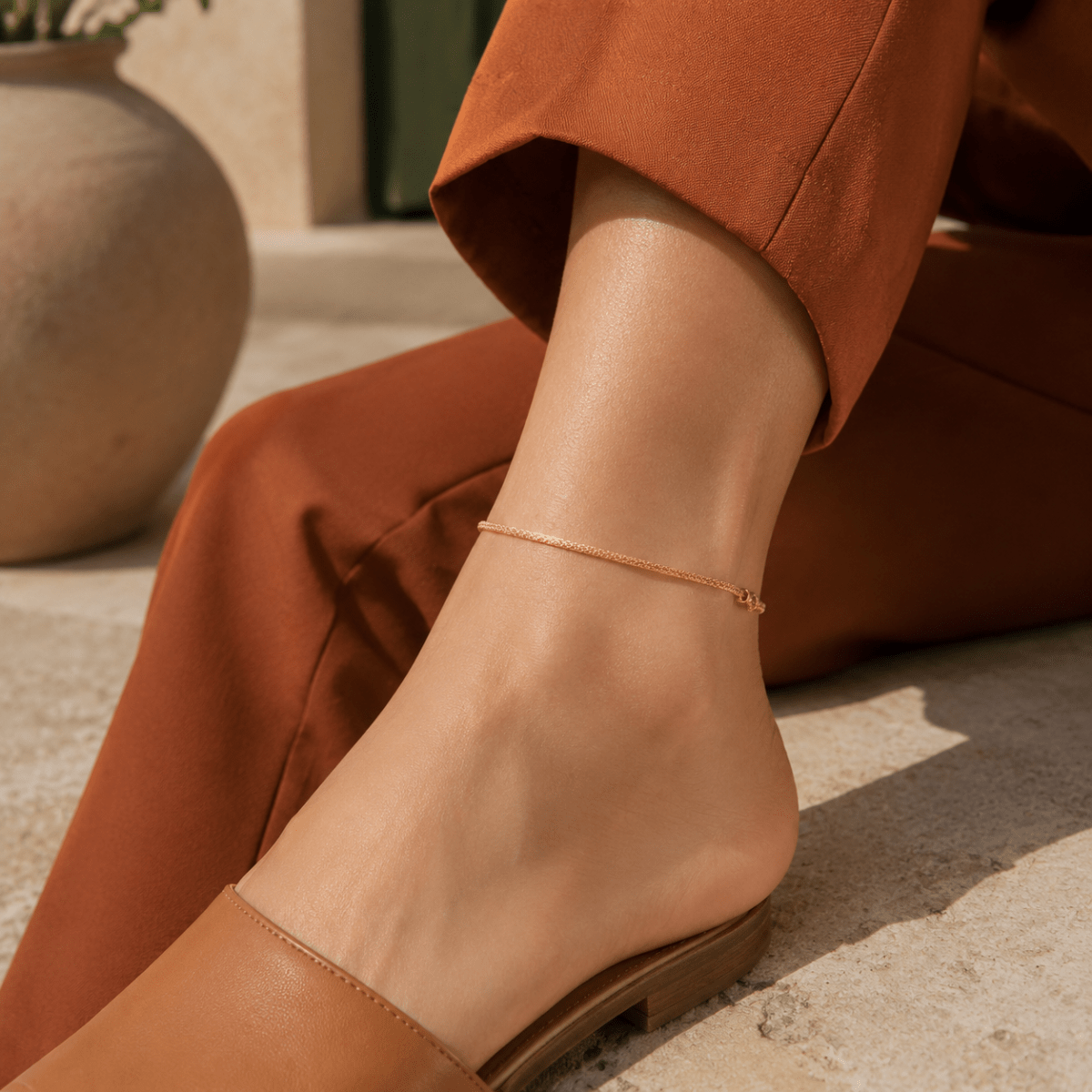 Mireia Woven Chain Anklet - Luzy Jewels