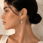 Mireya Baroque Pearl Drop Hoops - Luzy Jewels