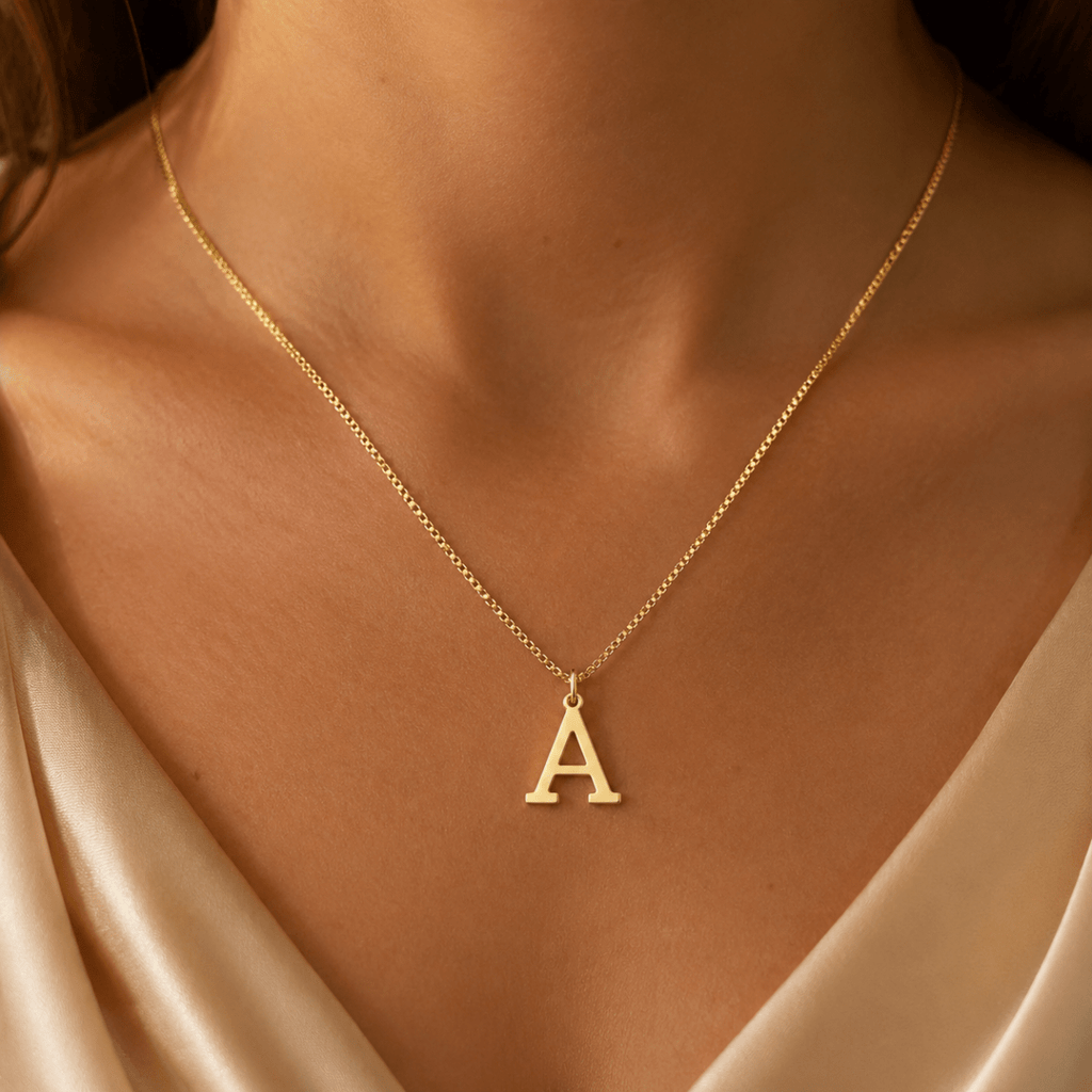 Mireya Box Chain Initial Necklace - Luzy Jewels
