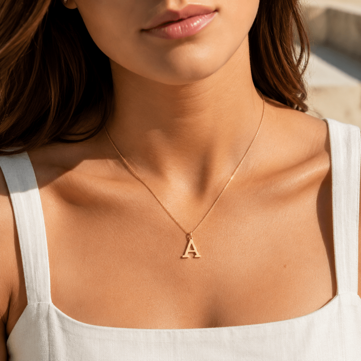 Mireya Box Chain Initial Necklace - Luzy Jewels