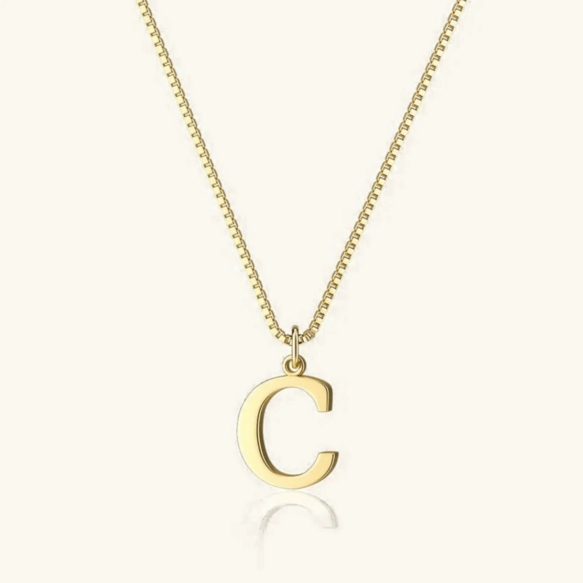Mireya Box Chain Initial Necklace - Luzy Jewels