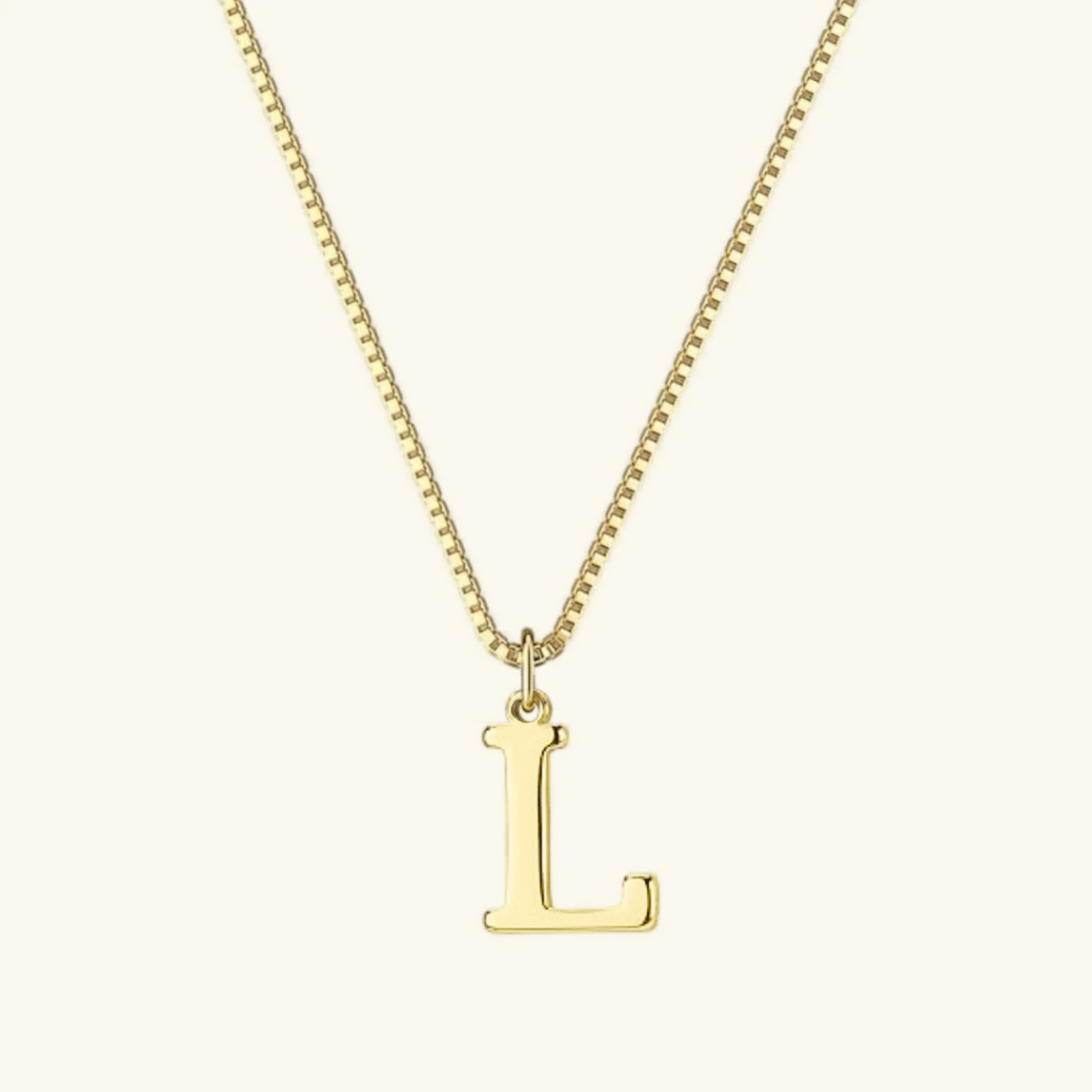 Mireya Box Chain Initial Necklace - Luzy Jewels
