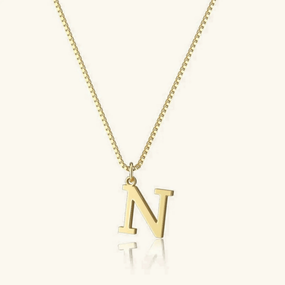 Mireya Box Chain Initial Necklace - Luzy Jewels