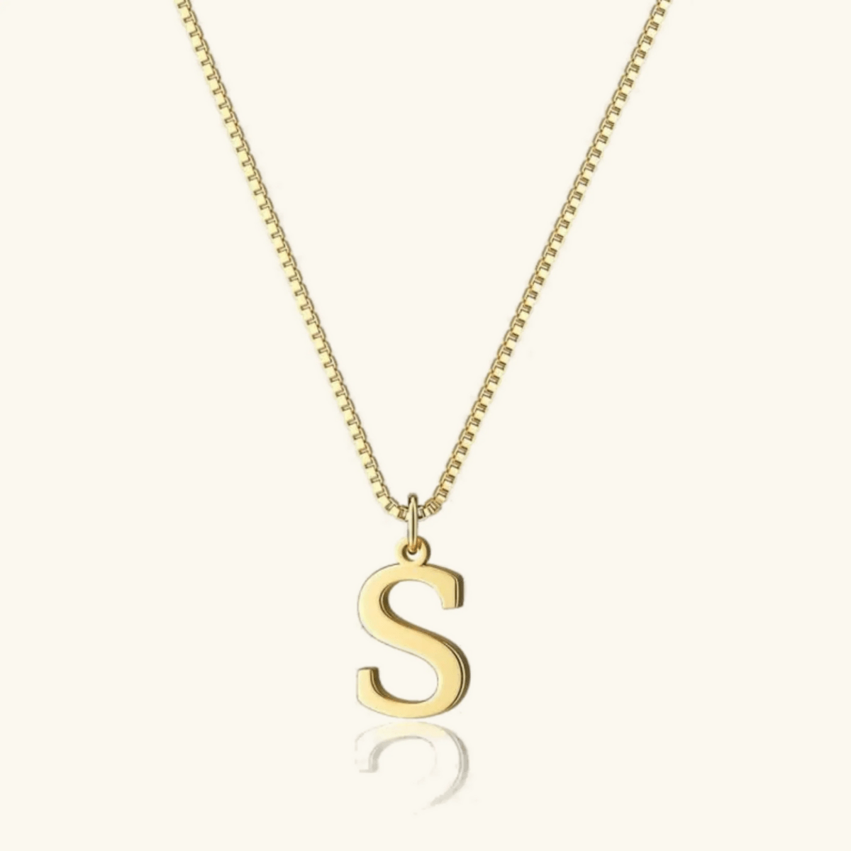 Mireya Box Chain Initial Necklace - Luzy Jewels