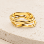 Nerea Wave Stacker Ring - Luzy Jewels