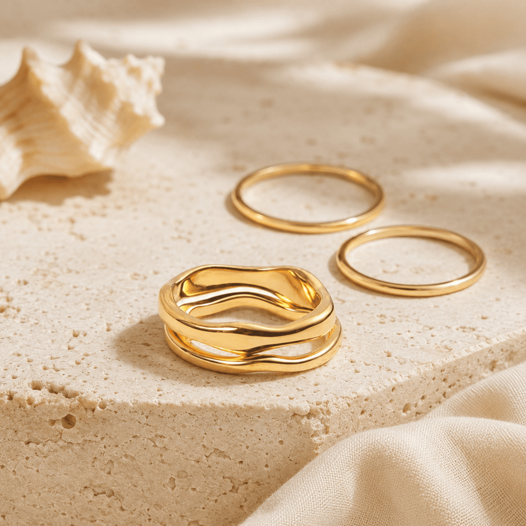 Nerea Wave Stacker Ring - Luzy Jewels