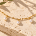 Nerelle Freshwater Pearl Drop Anklet - Luzy Jewels
