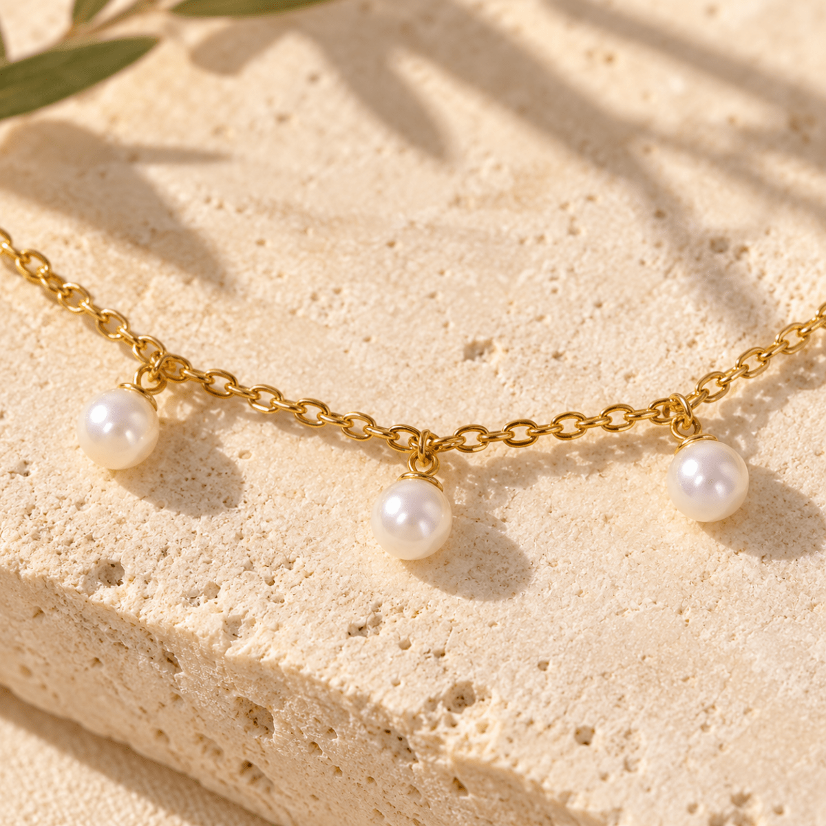 Nerelle Freshwater Pearl Drop Anklet - Luzy Jewels
