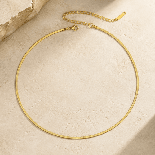 Nerina Herringbone Necklace - Luzy Jewels
