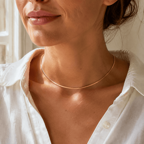 Nerina Herringbone Necklace - Luzy Jewels