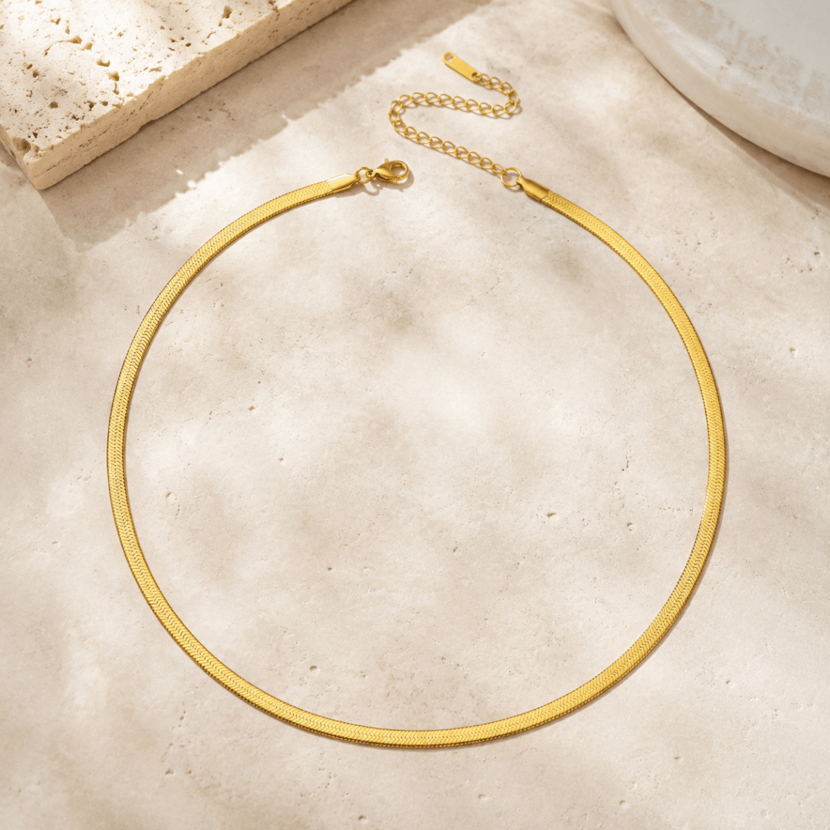 Nerina Herringbone Necklace - Luzy Jewels