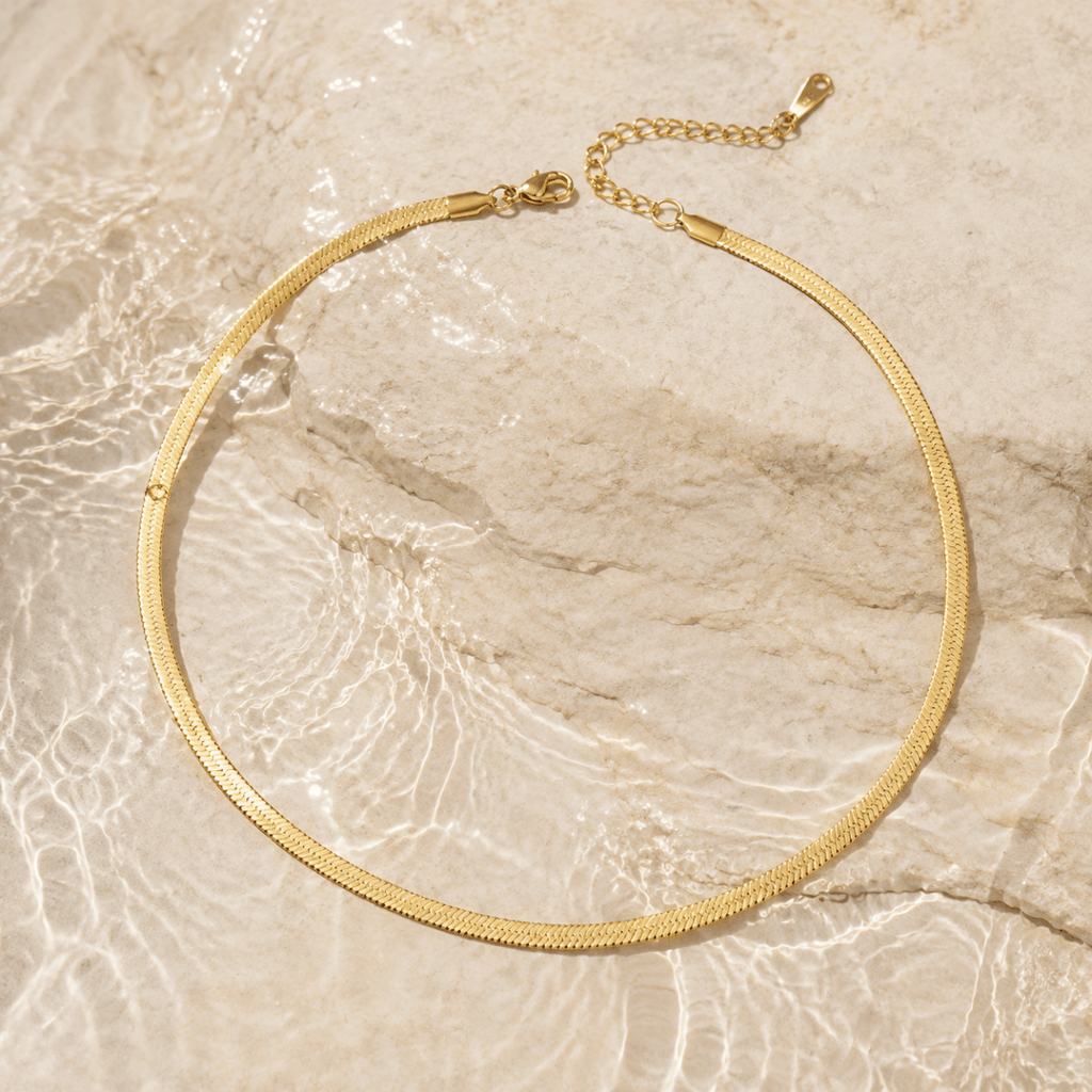 Nerina Herringbone Necklace - Luzy Jewels