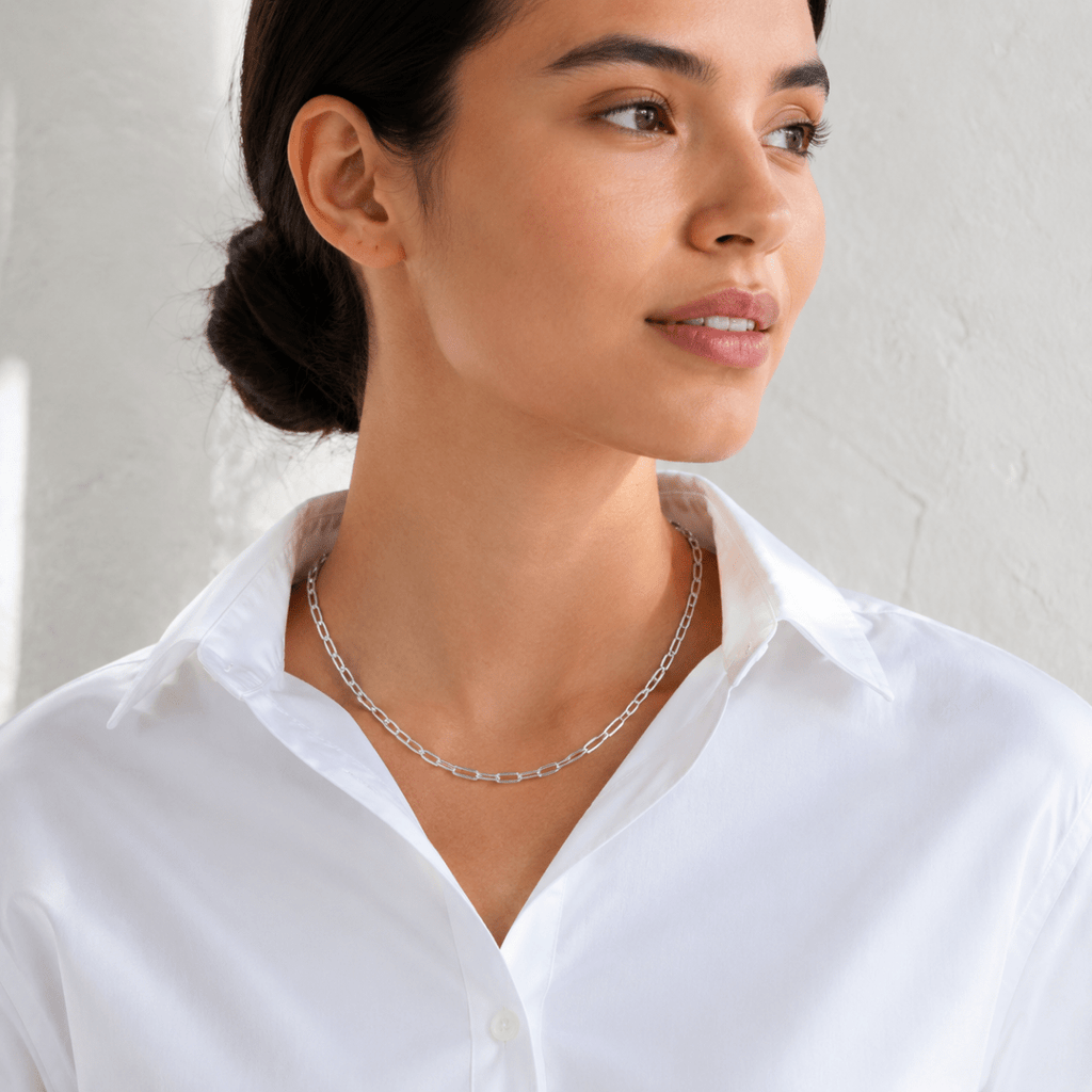 Nerina Paperclip Chain Necklace - Luzy Jewels