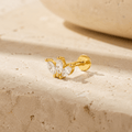 Nerissa Trio Petal Flat-Back Stud - Luzy Jewels