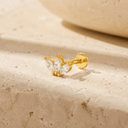 Nerissa Trio Petal Flat-Back Stud - Luzy Jewels