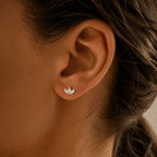 Nerissa Trio Petal Flat-Back Stud - Luzy Jewels