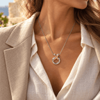 Nodavelle Two-Tone Loop Necklace - Luzy Jewels