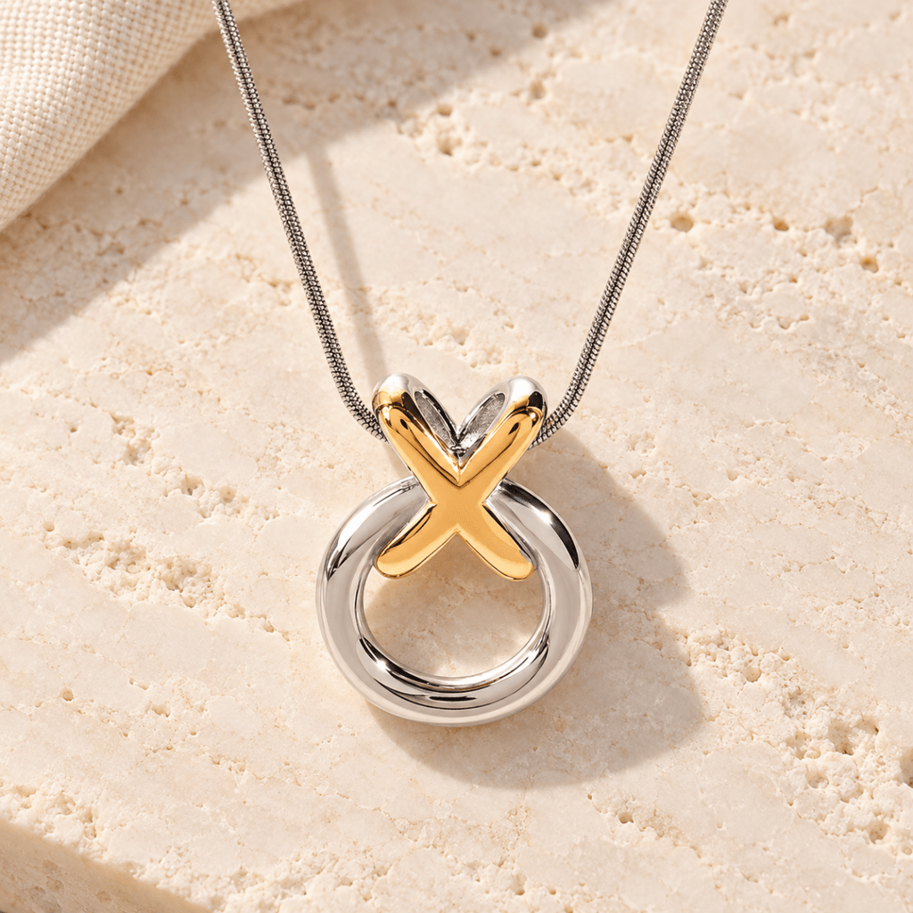 Nodavelle Two-Tone Loop Necklace - Luzy Jewels