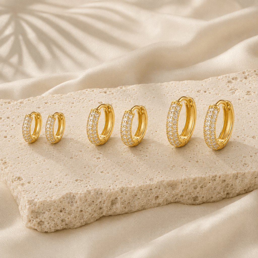 Noemi Chunky Pavé Huggies - Luzy Jewels