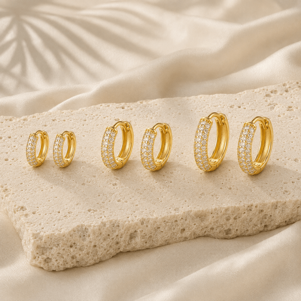 Noemi Chunky Pavé Huggies - Luzy Jewels