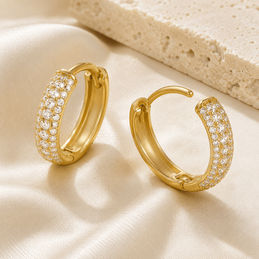Noemi Chunky Pavé Huggies - Luzy Jewels