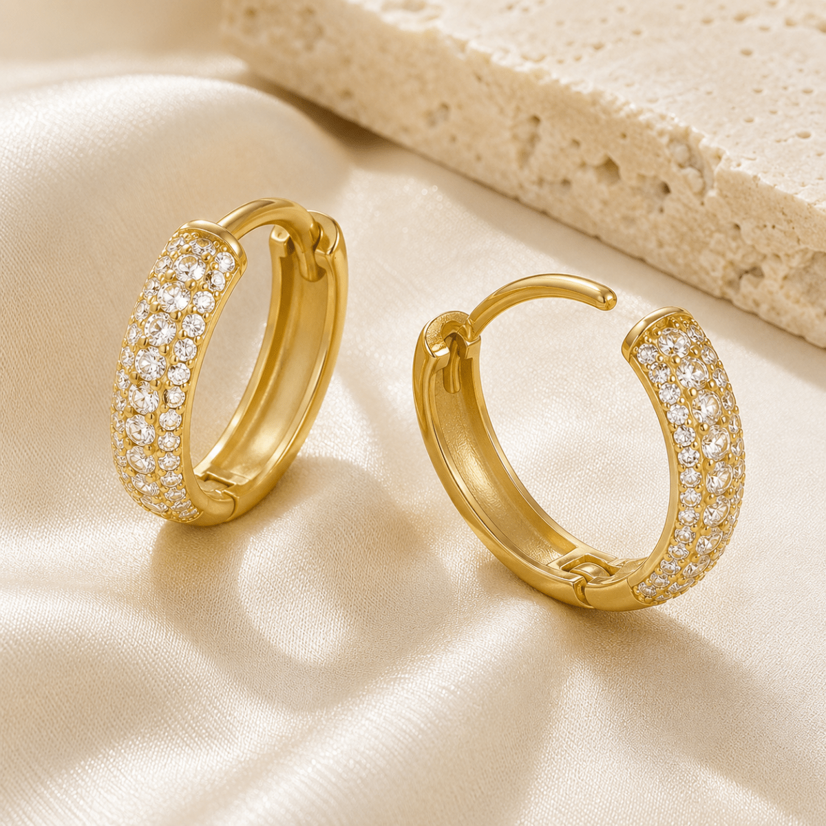 Noemi Chunky Pavé Huggies - Luzy Jewels