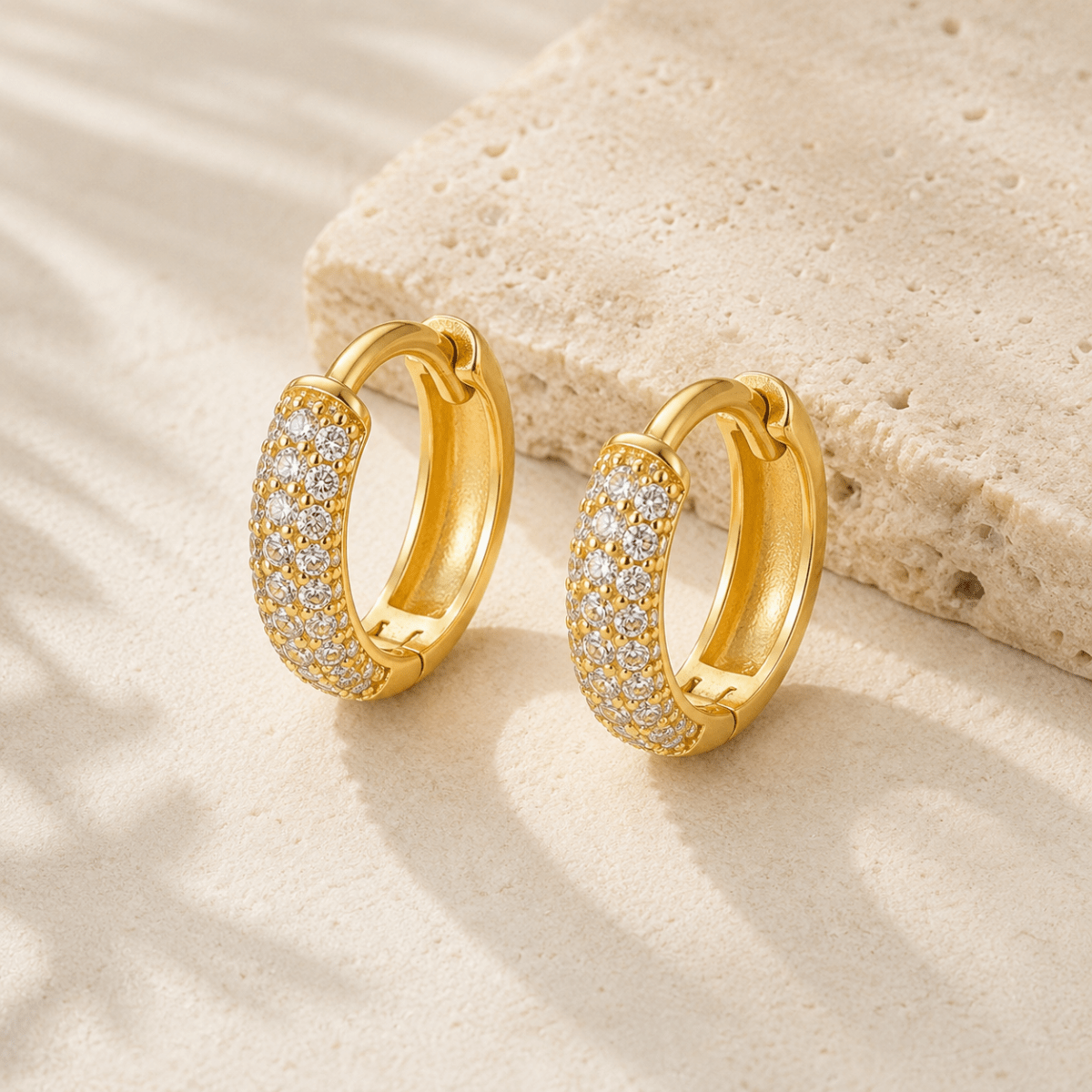 Noemi Chunky Pavé Huggies - Luzy Jewels