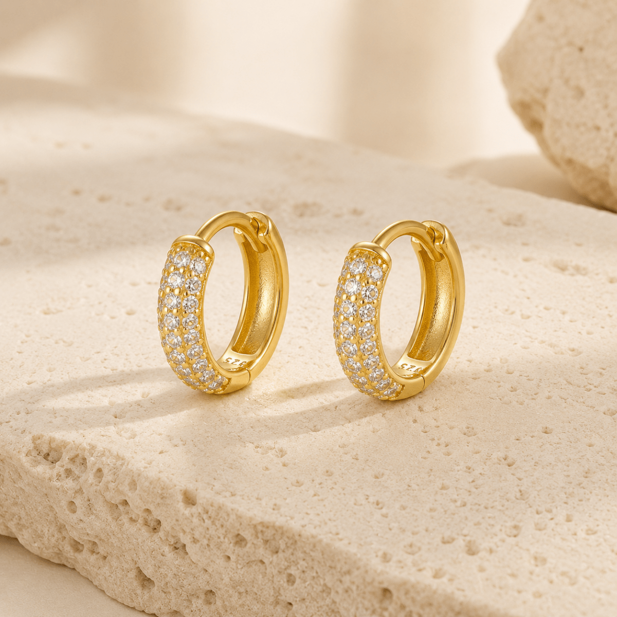 Noemi Chunky Pavé Huggies - Luzy Jewels