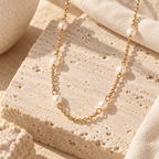 Norelia Freshwater Pearl Station Necklace - Luzy Jewels