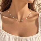 Norelia Freshwater Pearl Station Necklace - Luzy Jewels
