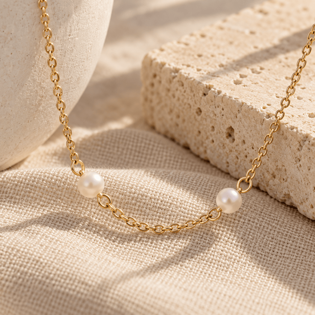 Norelia Freshwater Pearl Station Necklace - Luzy Jewels
