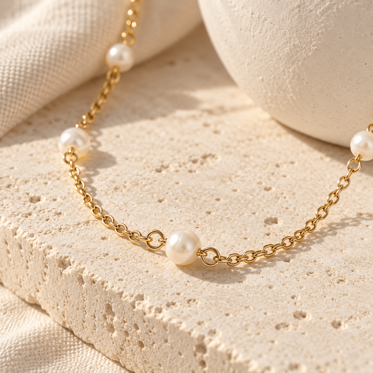 Norelia Freshwater Pearl Station Necklace - Luzy Jewels