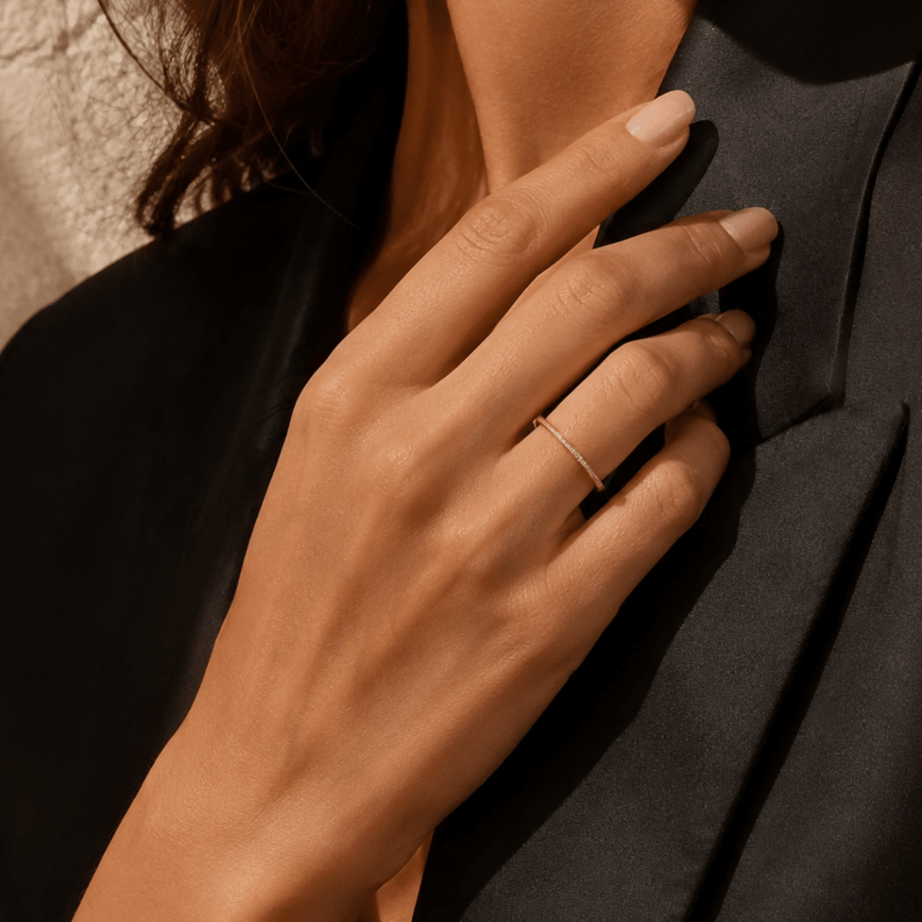 Nura Micro-Pavé Half Band Ring - Luzy Jewels