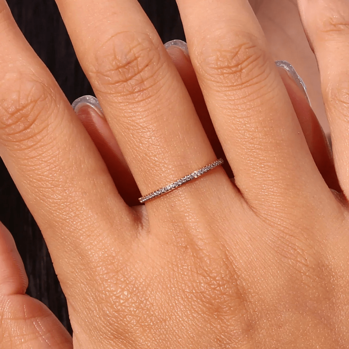 Nura Micro-Pavé Half Band Ring - Luzy Jewels