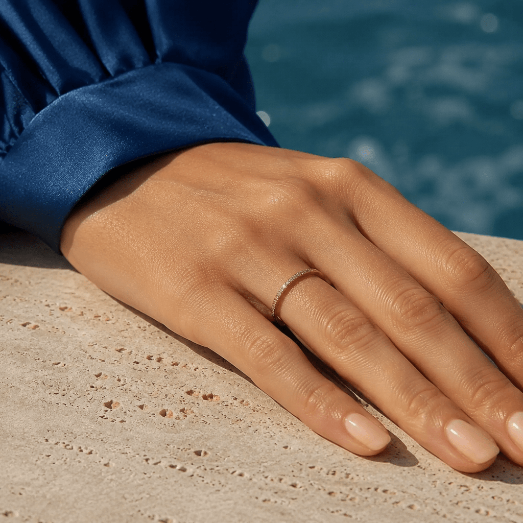 Nura Micro-Pavé Half Band Ring - Luzy Jewels