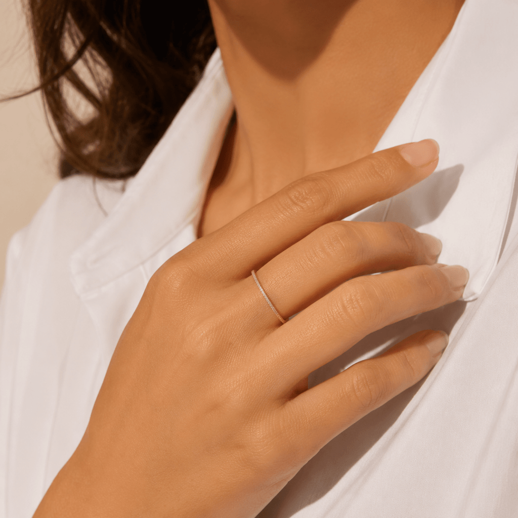 Nura Micro-Pavé Half Band Ring - Luzy Jewels