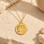 Ondessa Ocean Wave Medallion Necklace - Luzy Jewels