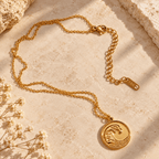 Ondessa Ocean Wave Medallion Necklace - Luzy Jewels