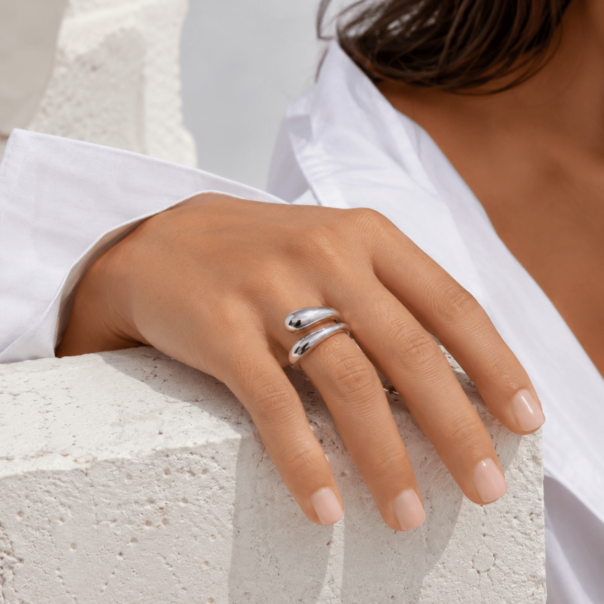 Ondina Sculptural Bypass Ring - Luzy Jewels