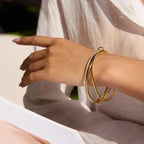 Orbella Triple-Arc Pavé Bangle - Luzy Jewels