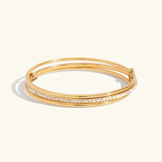 Orbella Triple-Arc Pavé Bangle - Luzy Jewels
