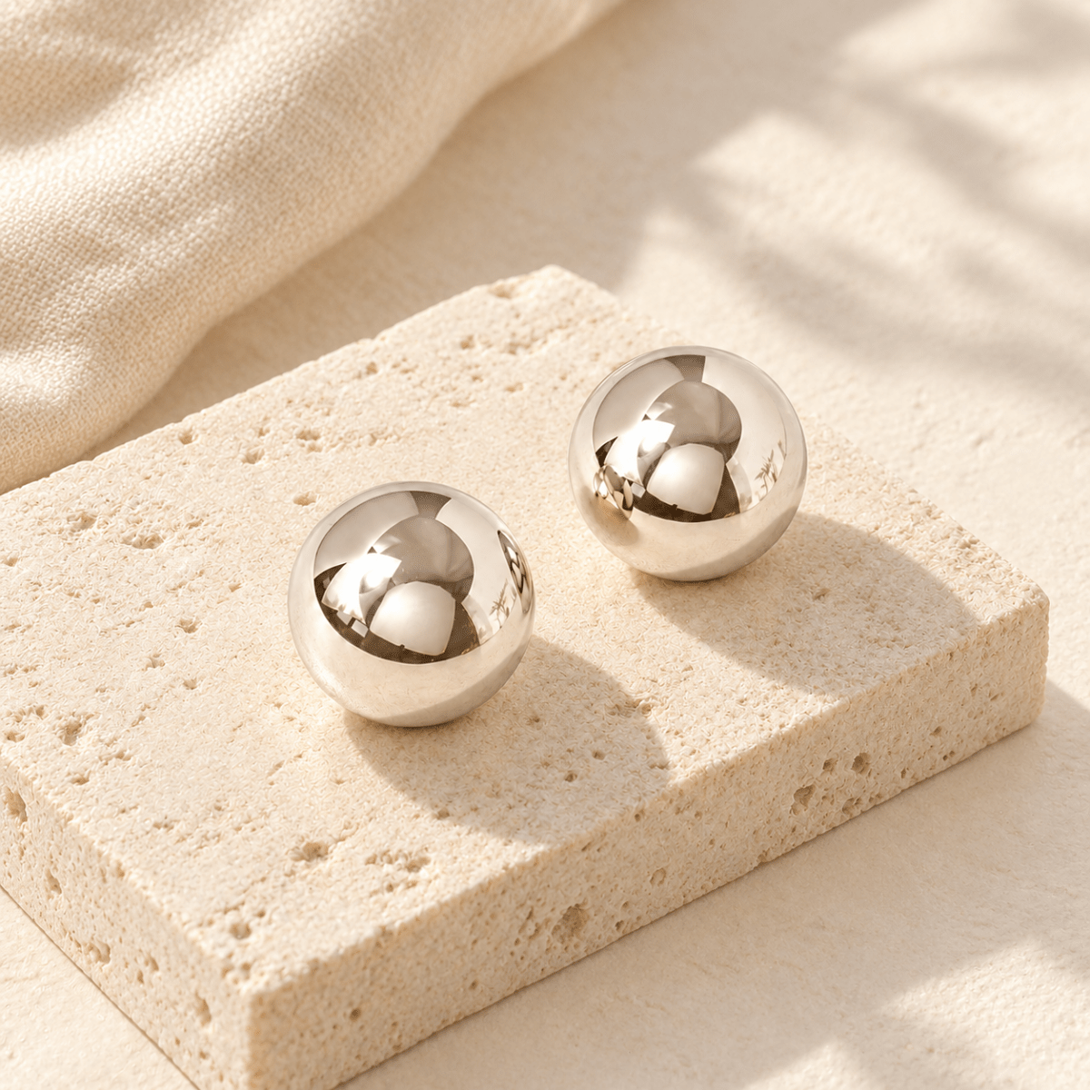 Orelisse Polished Dome Stud Earrings - Luzy Jewels