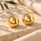 Orelisse Polished Dome Stud Earrings - Luzy Jewels